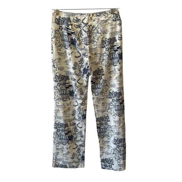 J MCLAUGHLIN PANTS CATALINA CLOTH PULL ON STRAIGHT LEG ZIP POCKET ASIAN PRINT S - Picture 4 of 12
